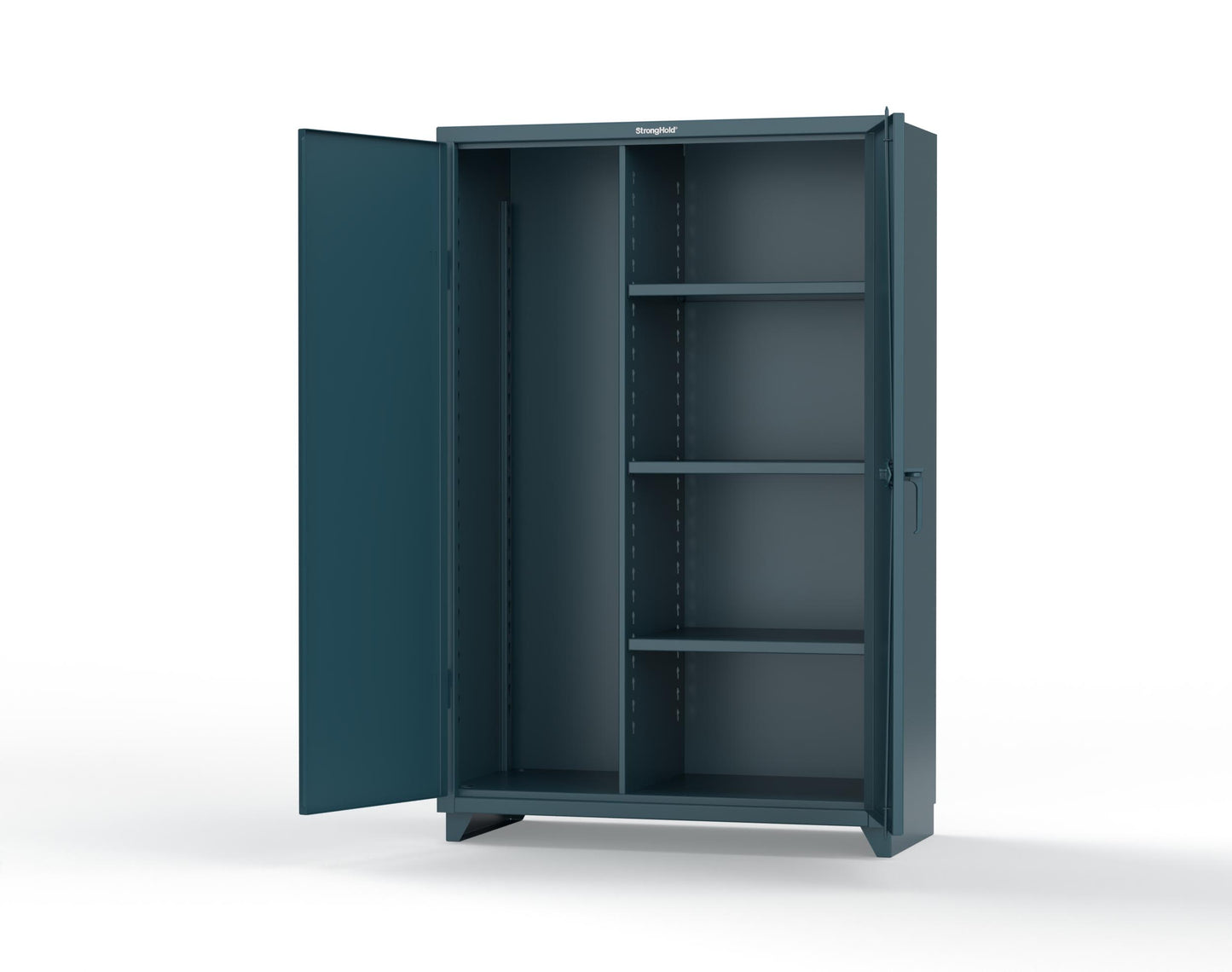 Extra Heavy Duty 14 GA Janitorial Cabinet with 3 Shelves - 48 In. W x 24 In. D x 75 In. H - 46-BC-243-L-5001