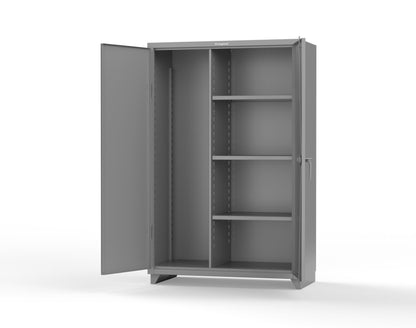 Extra Heavy Duty 14 GA Janitorial Cabinet with 3 Shelves - 48 In. W x 24 In. D x 75 In. H - 46-BC-243-L-7037