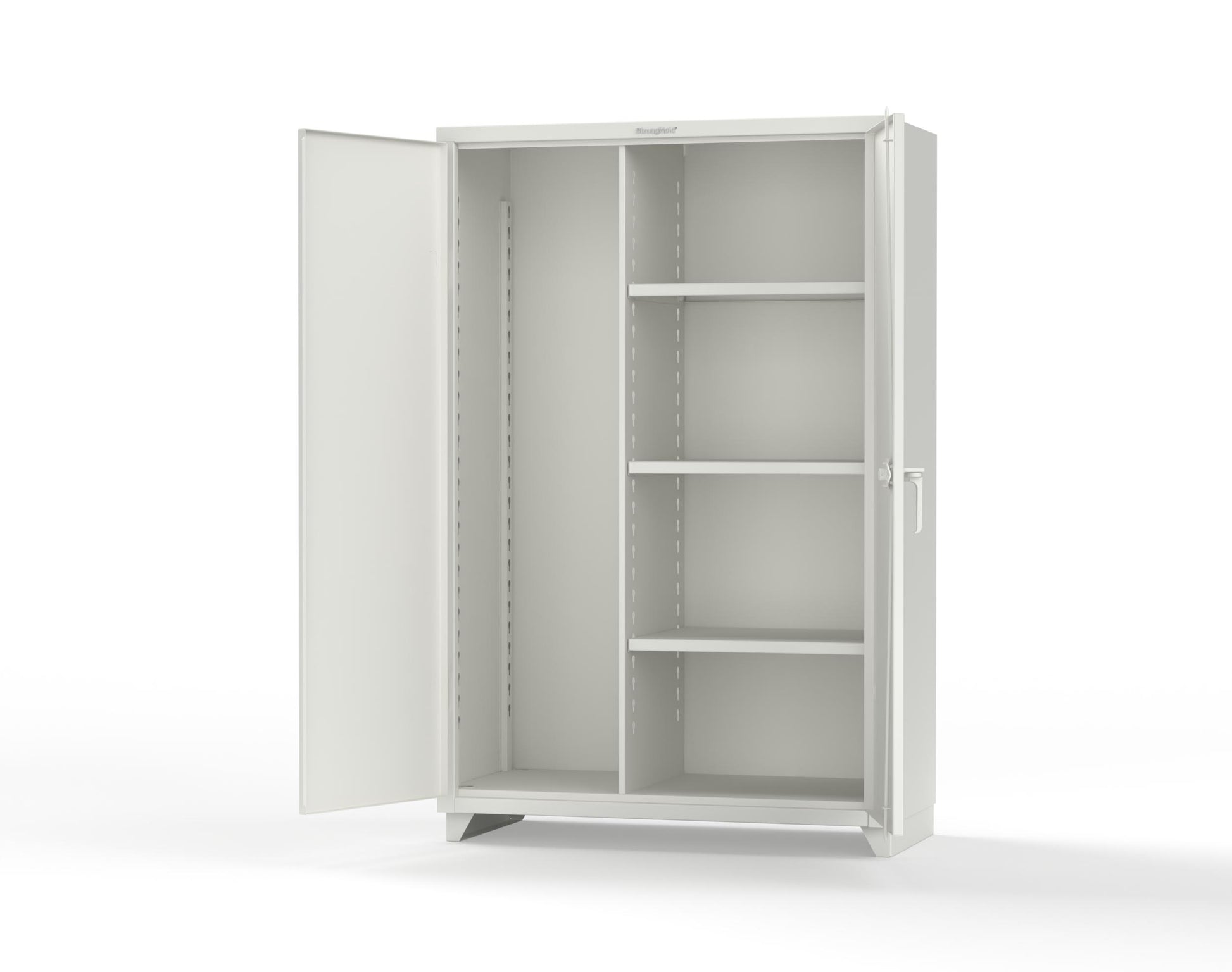 Extra Heavy Duty 14 GA Janitorial Cabinet with 3 Shelves - 48 In. W x 24 In. D x 75 In. H - 46-BC-243-L-9003