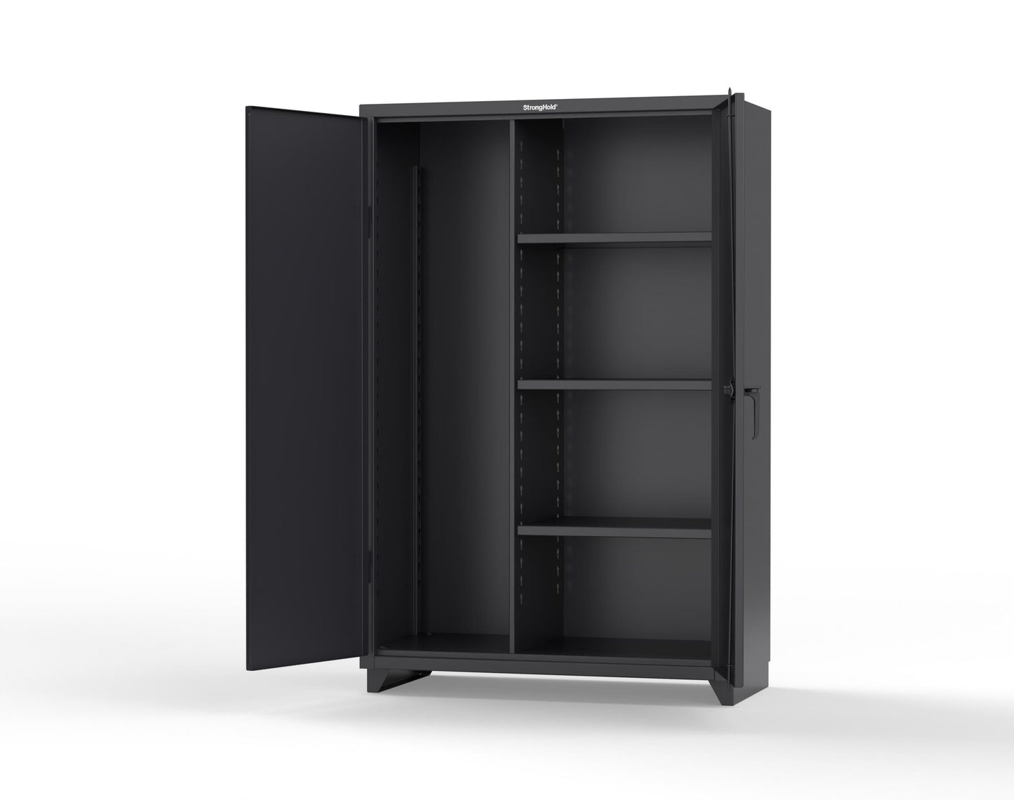 Extra Heavy Duty 14 GA Janitorial Cabinet with 3 Shelves - 48 In. W x 24 In. D x 75 In. H - 46-BC-243-L-9005