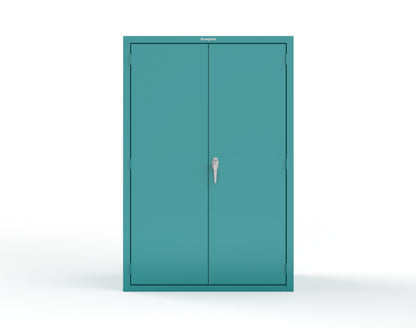 Heavy Duty 18 GA Janitorial Cabinet with 3 half Shelves - 48 in. W x 24 in. D x 72 in. H - 46-BC-243-P-5021
