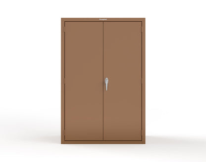 Heavy Duty 18 GA Janitorial Cabinet with 3 half Shelves - 48 in. W x 24 in. D x 72 in. H - 46-BC-243-P-8008
