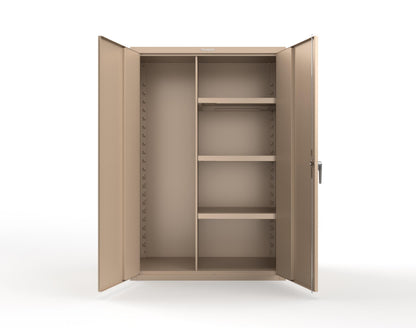 Heavy Duty 18 GA Janitorial Cabinet with 3 half Shelves - 48 in. W x 24 in. D x 72 in. H - 46-BC-243-P-1019