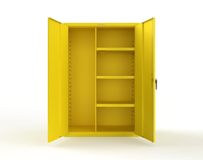 Heavy Duty 18 GA Janitorial Cabinet with 3 half Shelves - 48 in. W x 24 in. D x 72 in. H - 46-BC-243-P-1021