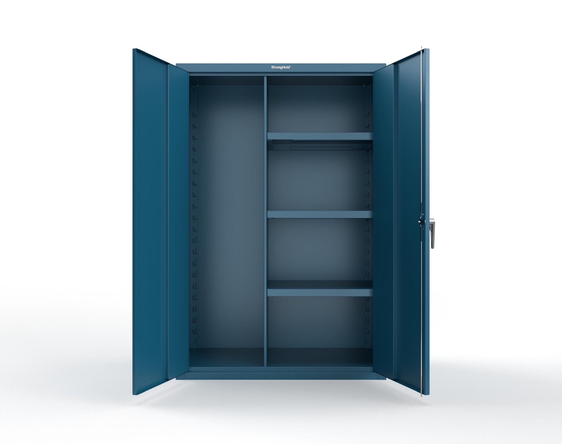 Heavy Duty 18 GA Janitorial Cabinet with 3 half Shelves - 48 in. W x 24 in. D x 72 in. H - 46-BC-243-P-5001