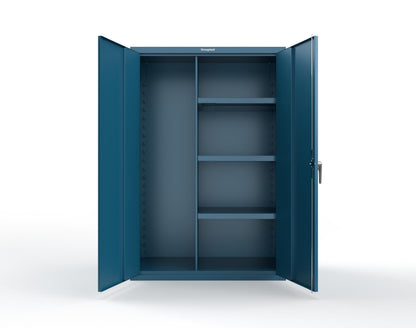Heavy Duty 18 GA Janitorial Cabinet with 3 half Shelves - 48 in. W x 24 in. D x 72 in. H - 46-BC-243-P-5001