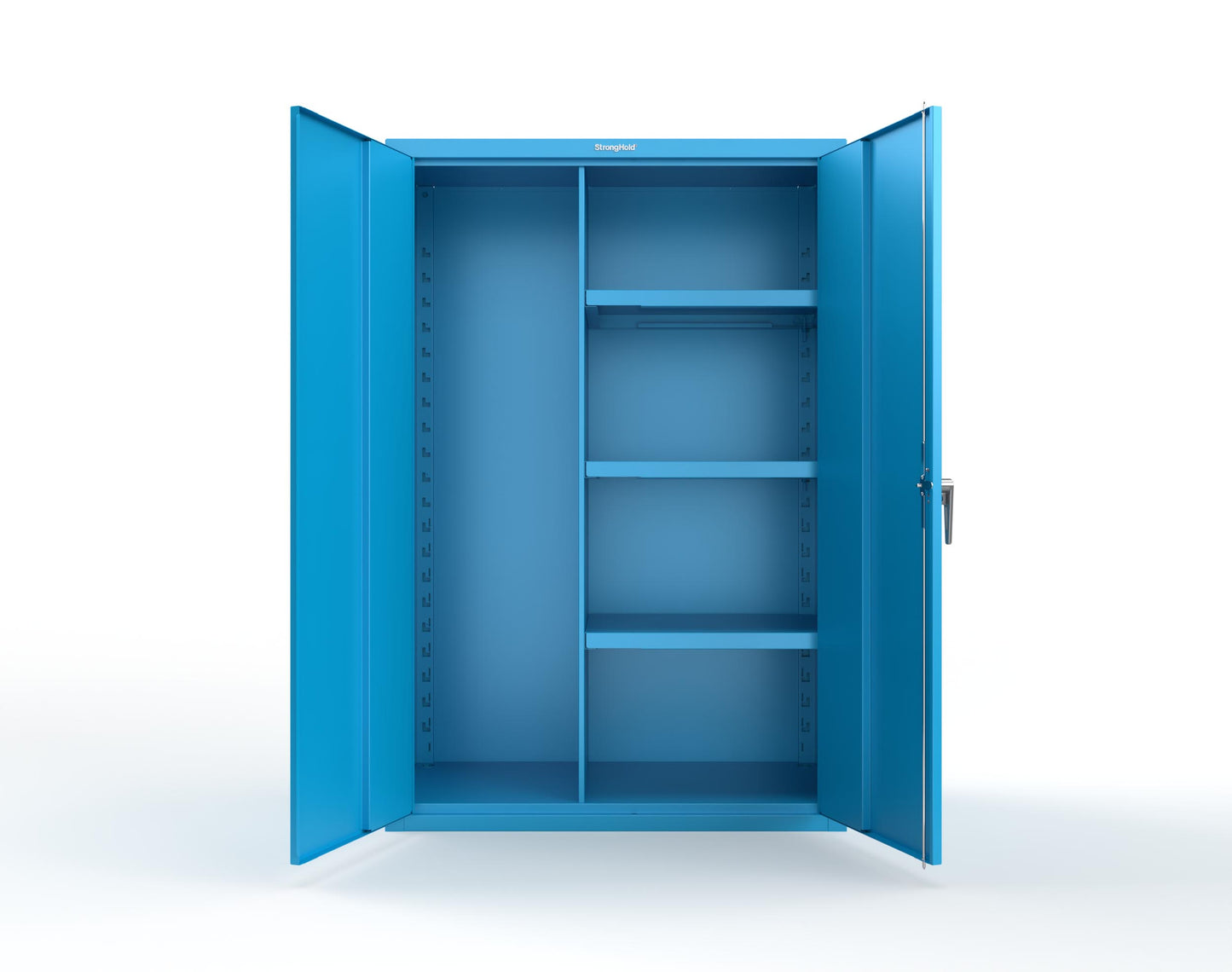 Heavy Duty 18 GA Janitorial Cabinet with 3 half Shelves - 48 in. W x 24 in. D x 72 in. H - 46-BC-243-P-5012