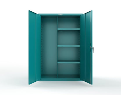 Heavy Duty 18 GA Janitorial Cabinet with 3 half Shelves - 48 in. W x 24 in. D x 72 in. H - 46-BC-243-P-5021