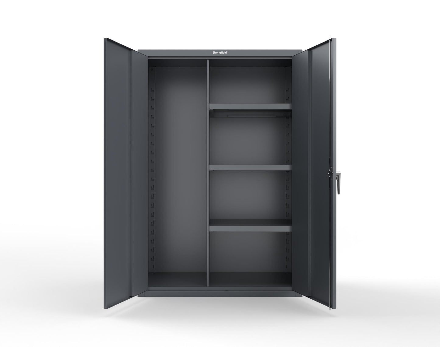 Heavy Duty 18 GA Janitorial Cabinet with 3 half Shelves - 48 in. W x 24 in. D x 72 in. H - 46-BC-243-P-7024