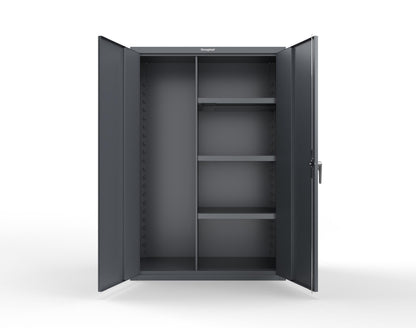 Heavy Duty 18 GA Janitorial Cabinet with 3 half Shelves - 48 in. W x 24 in. D x 72 in. H - 46-BC-243-P-7024