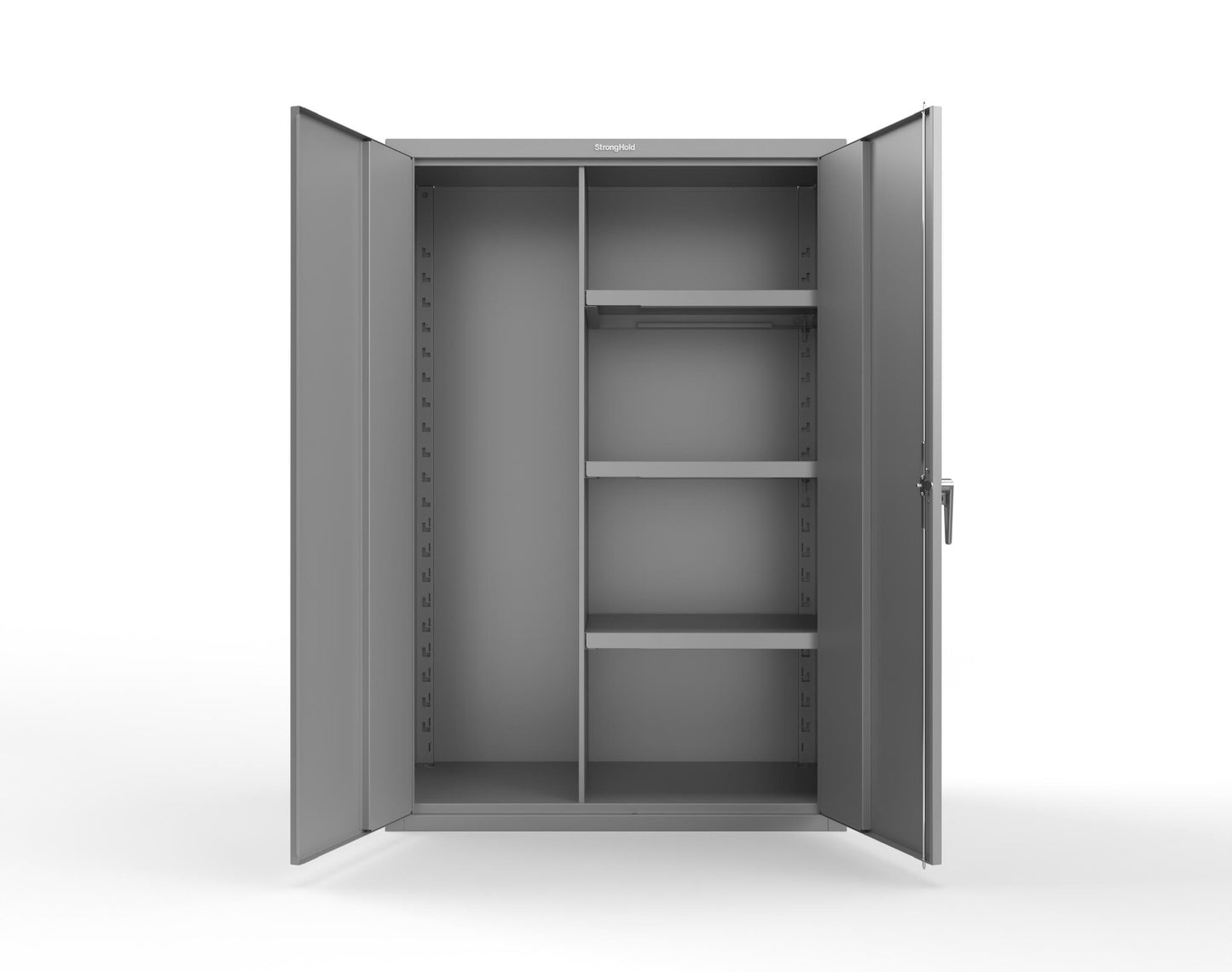 Heavy Duty 18 GA Janitorial Cabinet with 3 half Shelves - 48 in. W x 24 in. D x 72 in. H - 46-BC-243-P-7037