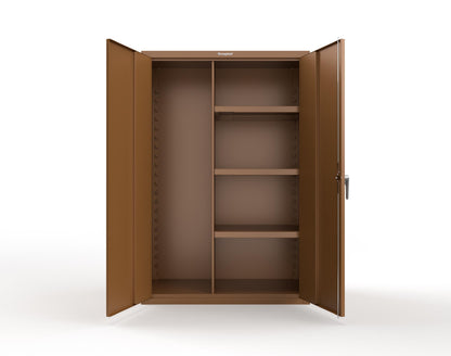 Heavy Duty 18 GA Janitorial Cabinet with 3 half Shelves - 48 in. W x 24 in. D x 72 in. H - 46-BC-243-P-8008