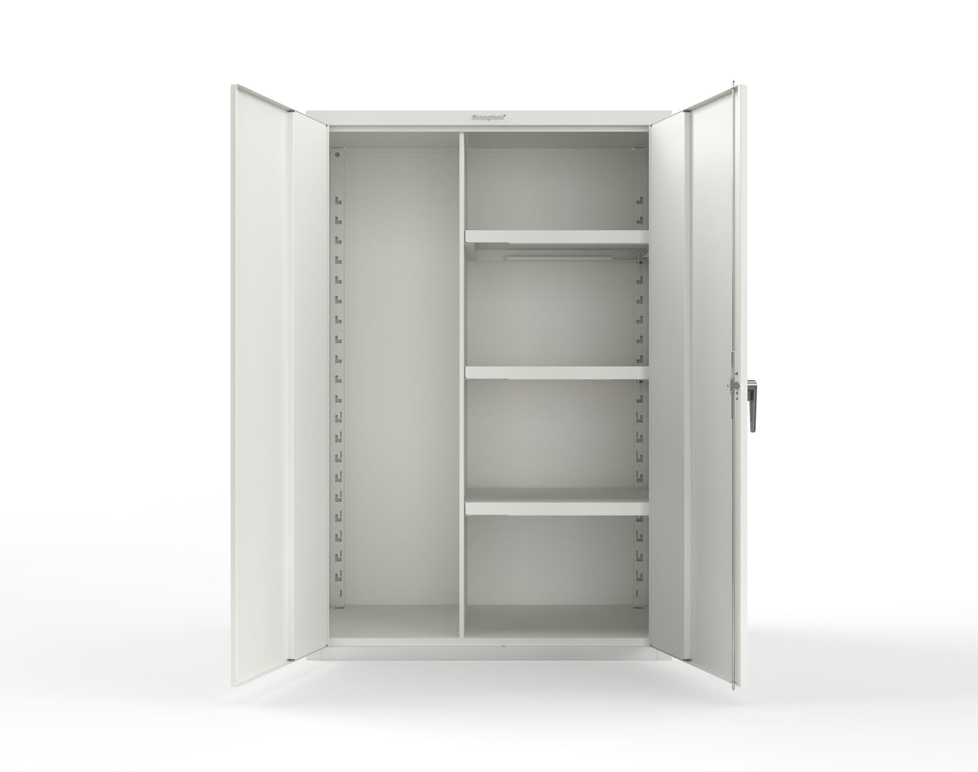 Heavy Duty 18 GA Janitorial Cabinet with 3 half Shelves - 48 in. W x 24 in. D x 72 in. H - 46-BC-243-P-9003