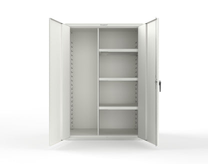 Heavy Duty 18 GA Janitorial Cabinet with 3 half Shelves - 48 in. W x 24 in. D x 72 in. H - 46-BC-243-P-9003