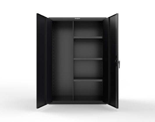 Heavy Duty 18 GA Janitorial Cabinet with 3 half Shelves - 48 in. W x 24 in. D x 72 in. H - 46-BC-243-P-9005