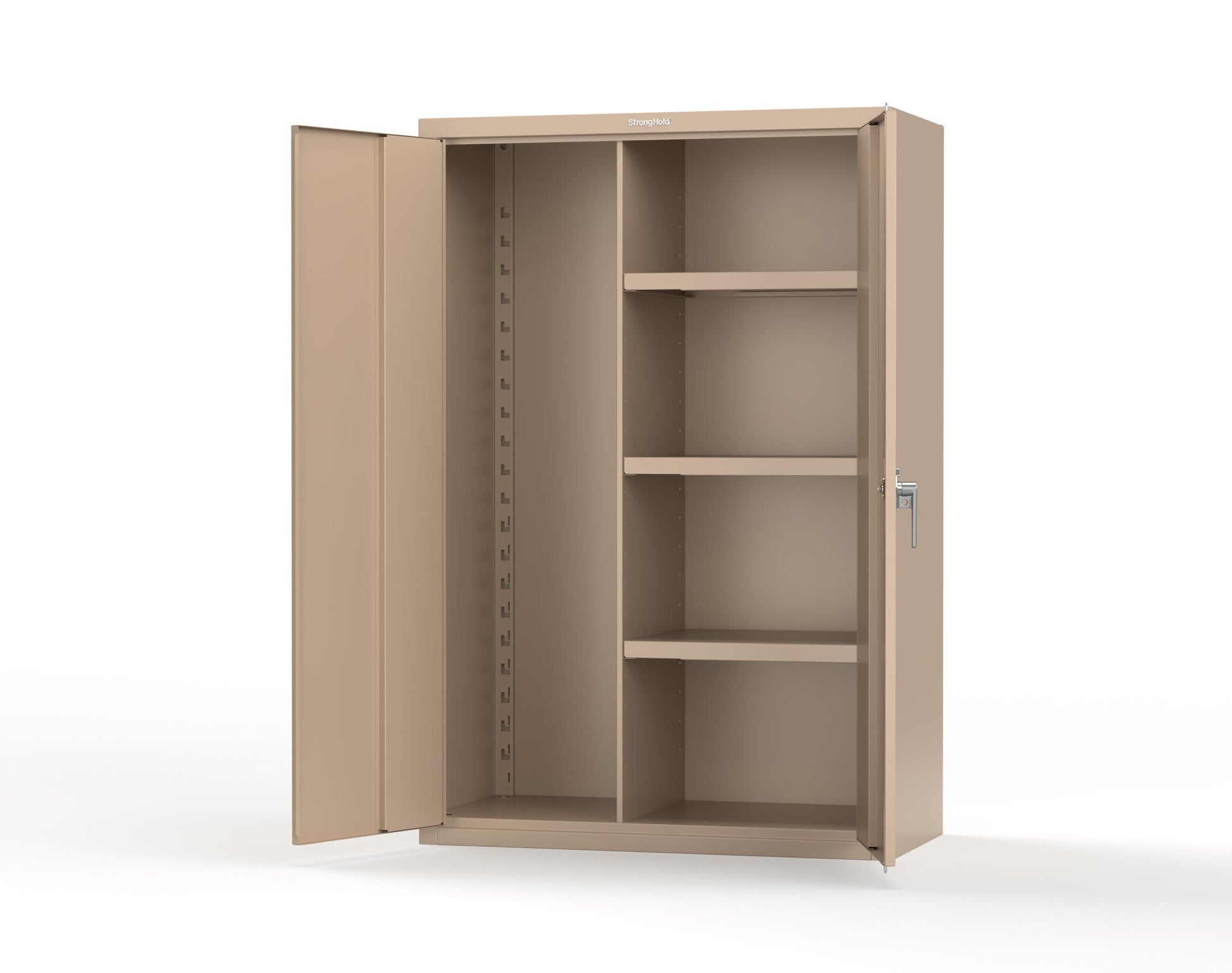 Heavy Duty 18 GA Janitorial Cabinet with 3 half Shelves - 48 in. W x 24 in. D x 72 in. H - 46-BC-243-P-1019