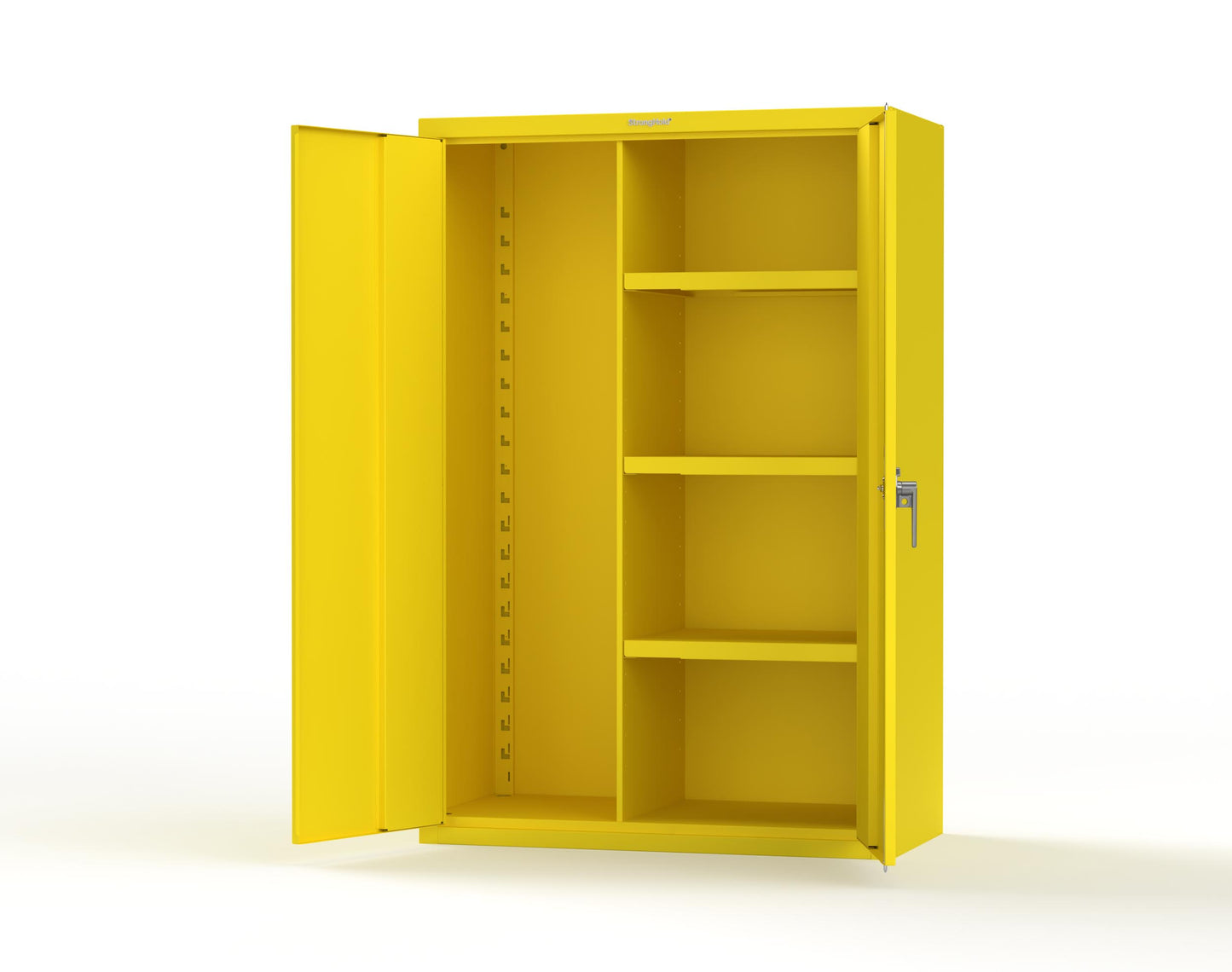 Heavy Duty 18 GA Janitorial Cabinet with 3 half Shelves - 48 in. W x 24 in. D x 72 in. H - 46-BC-243-P-1021