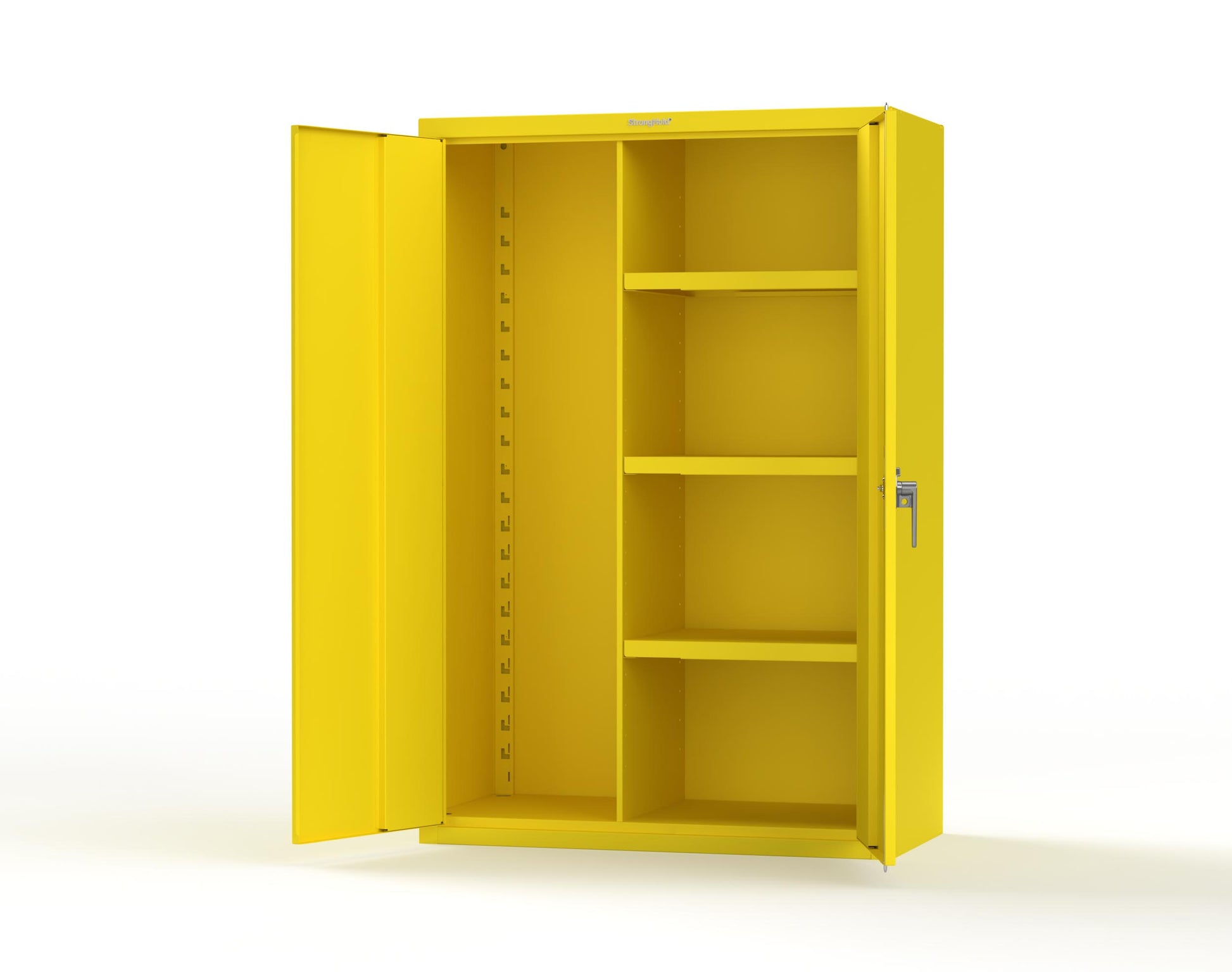 Heavy Duty 18 GA Janitorial Cabinet with 3 half Shelves - 48 in. W x 24 in. D x 72 in. H - 46-BC-243-P-1021