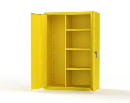 Heavy Duty 18 GA Janitorial Cabinet with 3 half Shelves - 48 in. W x 24 in. D x 72 in. H - 46-BC-243-P-1021