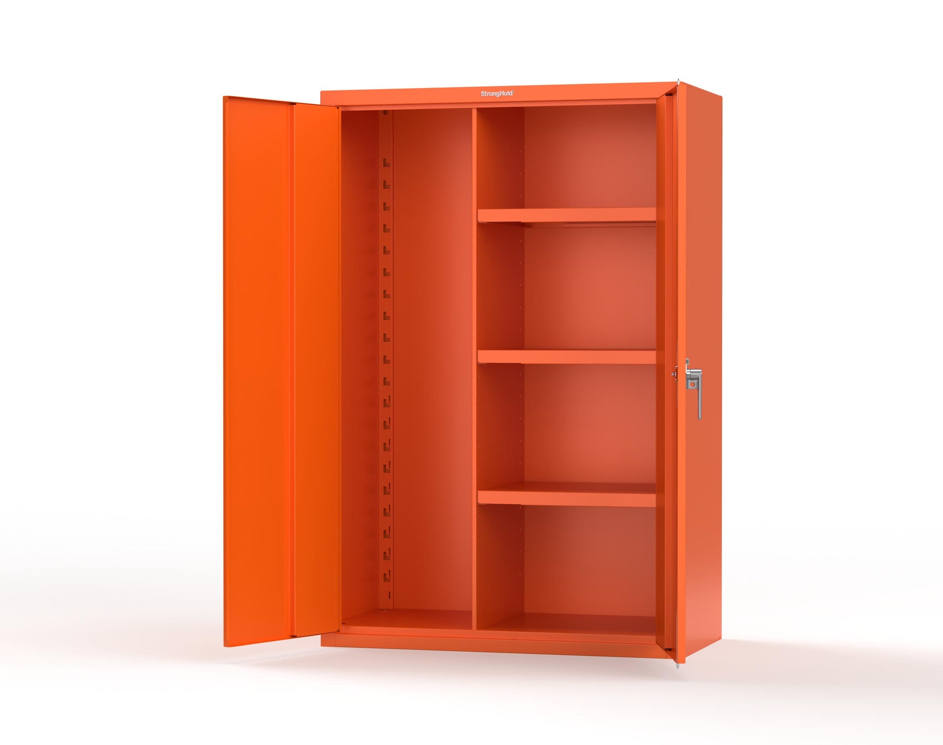Heavy Duty 18 GA Janitorial Cabinet with 3 half Shelves - 48 in. W x 24 in. D x 72 in. H - 46-BC-243-P-2009