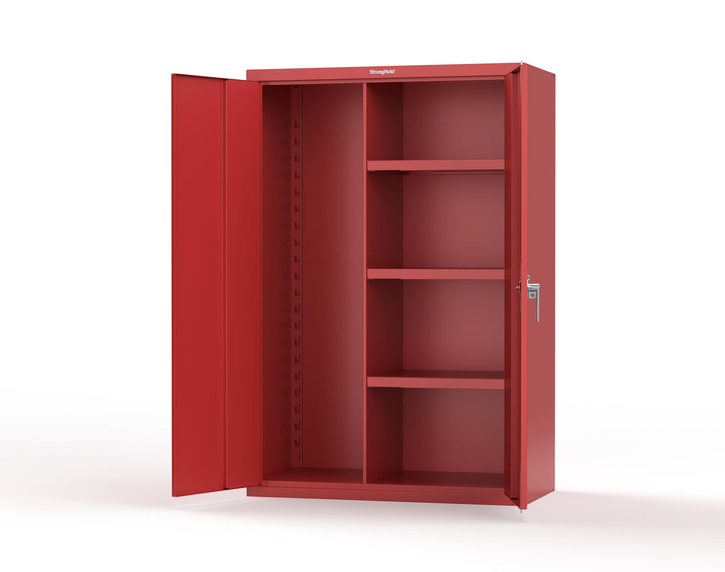 Heavy Duty 18 GA Janitorial Cabinet with 3 half Shelves - 48 in. W x 24 in. D x 72 in. H - 46-BC-243-P-3001