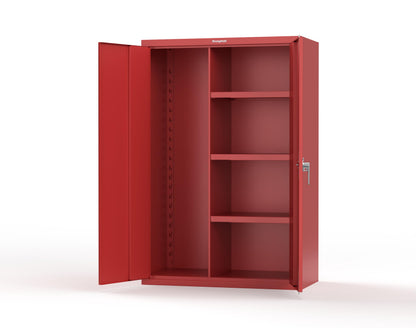 Heavy Duty 18 GA Janitorial Cabinet with 3 half Shelves - 48 in. W x 24 in. D x 72 in. H - 46-BC-243-P-3001