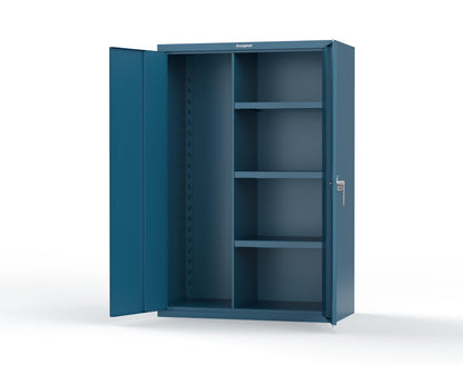 Heavy Duty 18 GA Janitorial Cabinet with 3 half Shelves - 48 in. W x 24 in. D x 72 in. H - 46-BC-243-P-5001