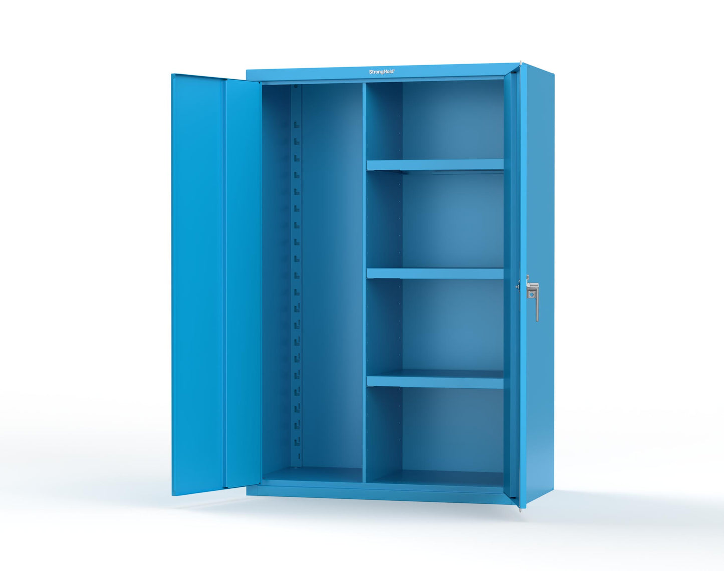 Heavy Duty 18 GA Janitorial Cabinet with 3 half Shelves - 48 in. W x 24 in. D x 72 in. H - 46-BC-243-P-5012