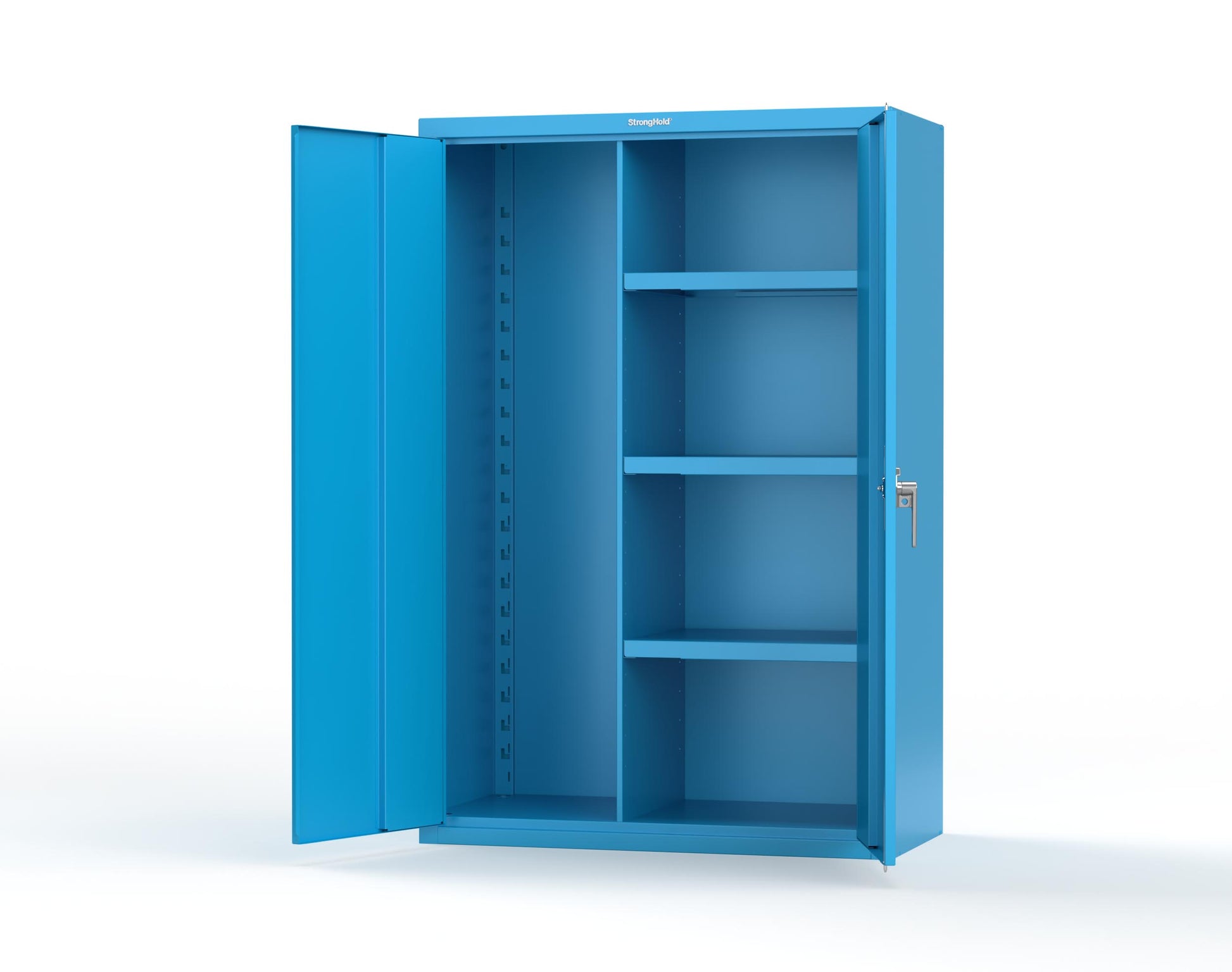 Heavy Duty 18 GA Janitorial Cabinet with 3 half Shelves - 48 in. W x 24 in. D x 72 in. H - 46-BC-243-P-5012