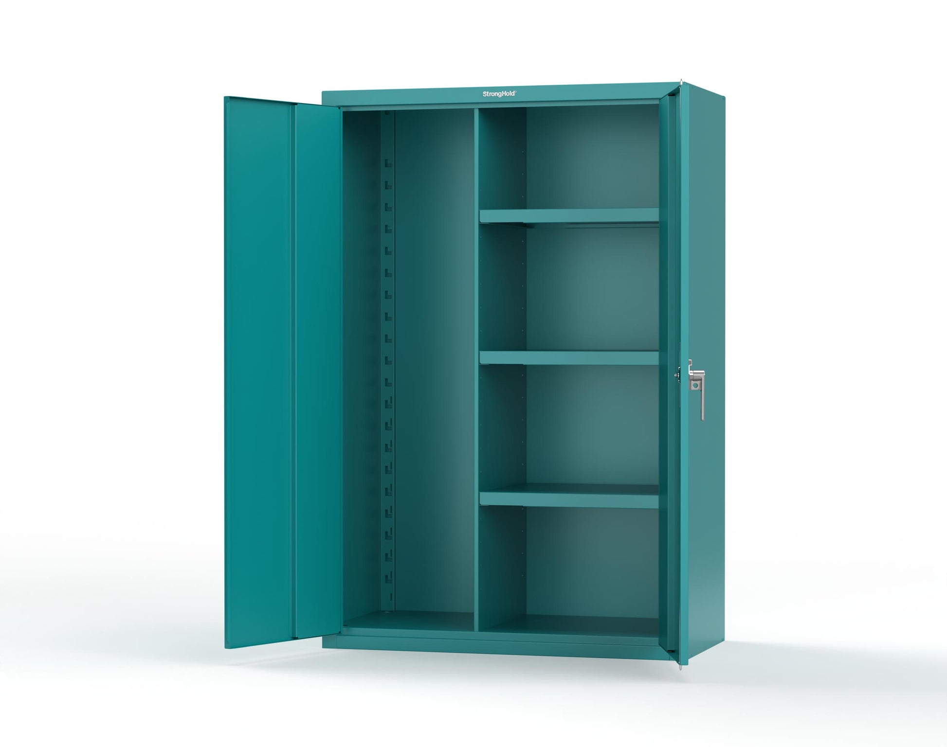 Heavy Duty 18 GA Janitorial Cabinet with 3 half Shelves - 48 in. W x 24 in. D x 72 in. H - 46-BC-243-P-5021