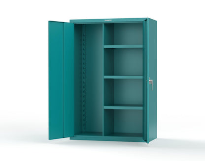 Heavy Duty 18 GA Janitorial Cabinet with 3 half Shelves - 48 in. W x 24 in. D x 72 in. H - 46-BC-243-P-5021