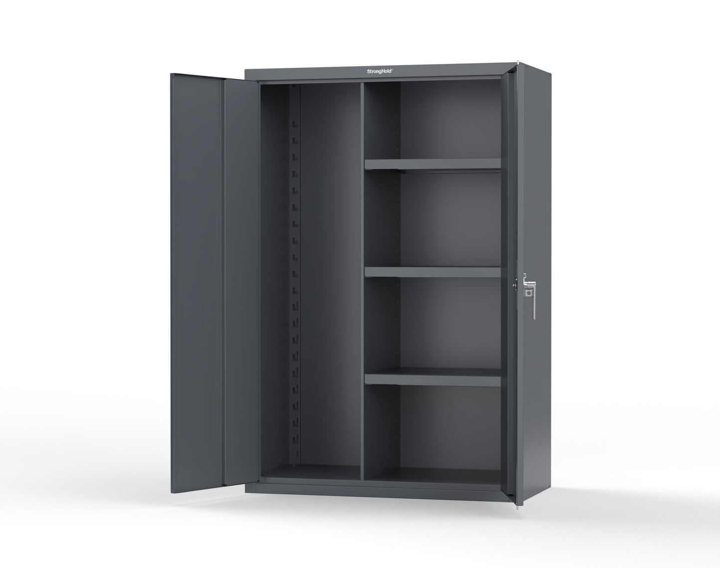 Heavy Duty 18 GA Janitorial Cabinet with 3 half Shelves - 48 in. W x 24 in. D x 72 in. H - 46-BC-243-P-7024