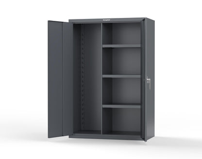 Heavy Duty 18 GA Janitorial Cabinet with 3 half Shelves - 48 in. W x 24 in. D x 72 in. H - 46-BC-243-P-7024