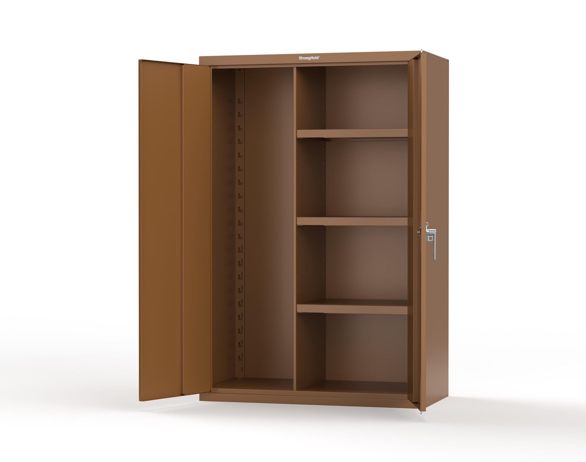 Heavy Duty 18 GA Janitorial Cabinet with 3 half Shelves - 48 in. W x 24 in. D x 72 in. H - 46-BC-243-P-8008