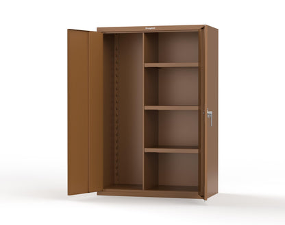Heavy Duty 18 GA Janitorial Cabinet with 3 half Shelves - 48 in. W x 24 in. D x 72 in. H - 46-BC-243-P-8008