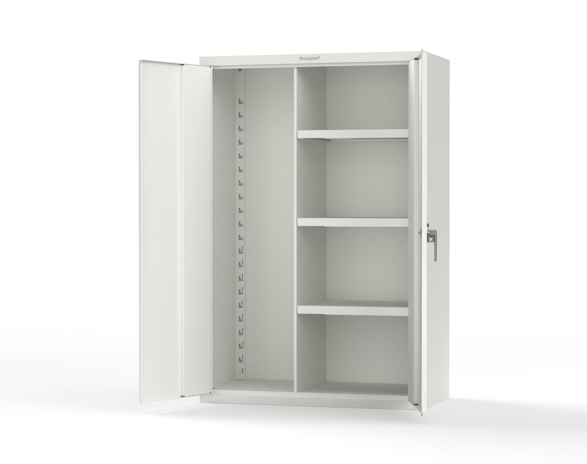 Heavy Duty 18 GA Janitorial Cabinet with 3 half Shelves - 48 in. W x 24 in. D x 72 in. H - 46-BC-243-P-9003