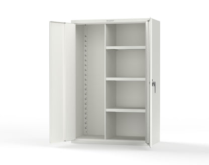 Heavy Duty 18 GA Janitorial Cabinet with 3 half Shelves - 48 in. W x 24 in. D x 72 in. H - 46-BC-243-P-9003