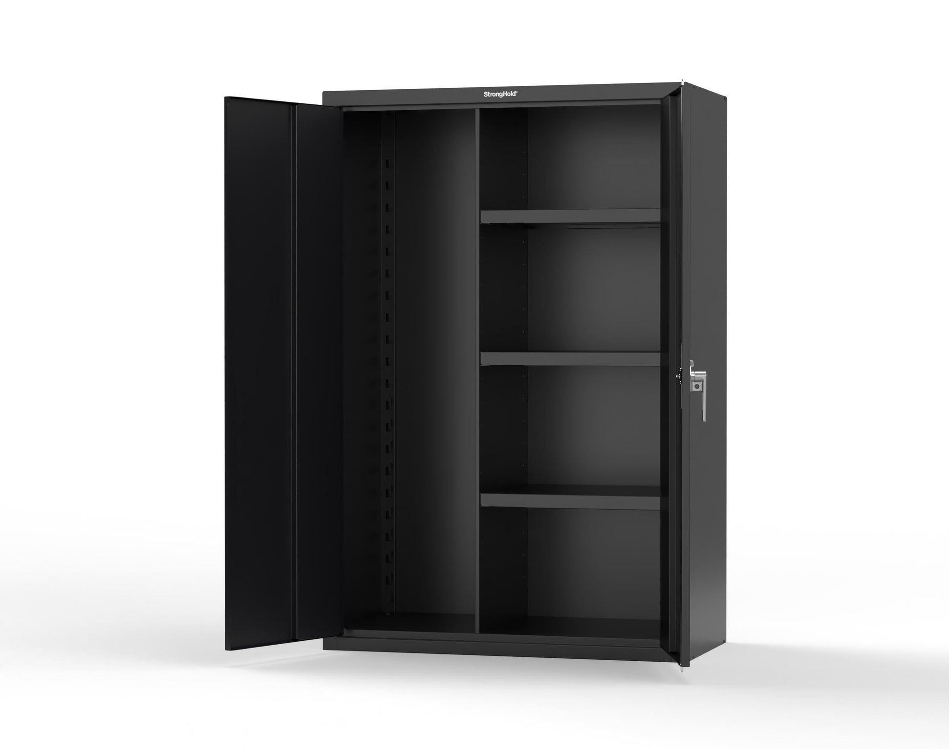 Heavy Duty 18 GA Janitorial Cabinet with 3 half Shelves - 48 in. W x 24 in. D x 72 in. H - 46-BC-243-P-9005