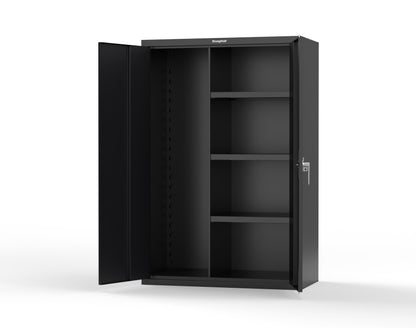 Heavy Duty 18 GA Janitorial Cabinet with 3 half Shelves - 48 in. W x 24 in. D x 72 in. H - 46-BC-243-P-9005