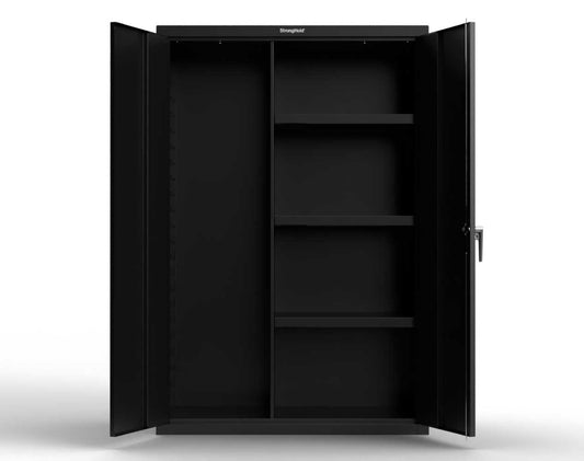 Heavy Duty 18 GA Janitorial Cabinet with 3 half Shelves - 48 in. W x 24 in. D x 72 in. H