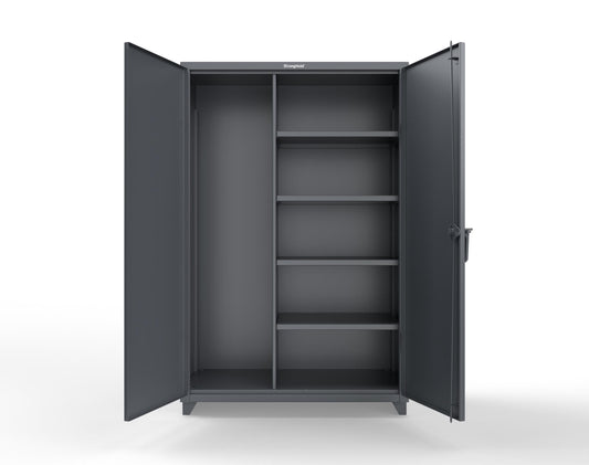 Extra Heavy Duty 14 GA Janitorial Cabinet with 4 Shelves - 48 In. W x 24 In. D x 75 In. H - 46-BC-244-L-7024