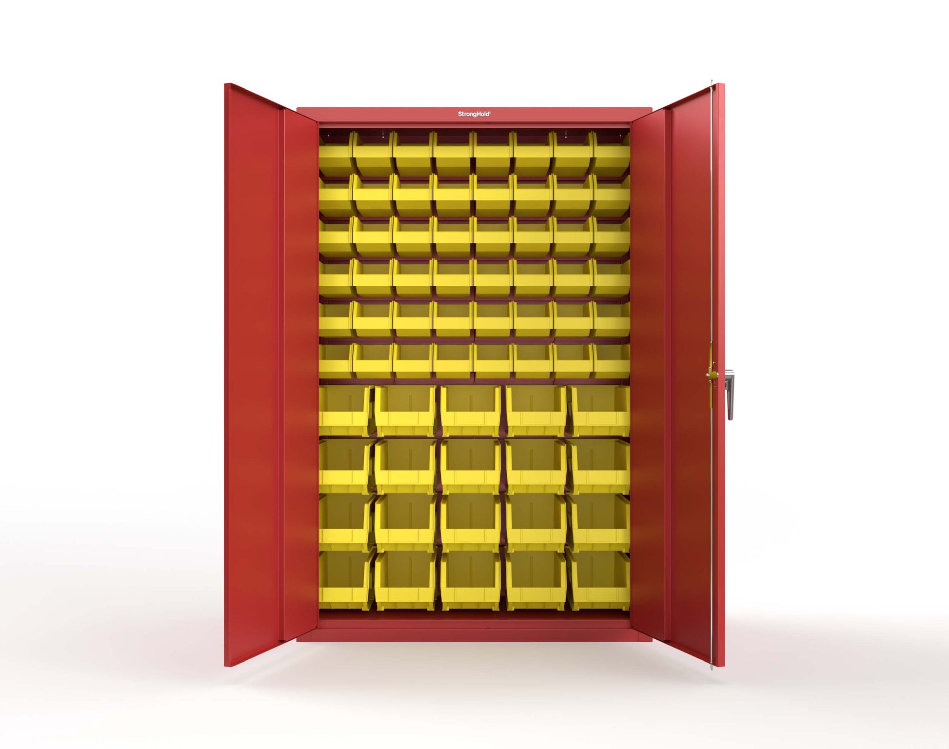Heavy Duty 18 GA Bin Storage Cabinet - 48 in. W x 18 in. D x 72 in. H - 46-BSC-180-P-3001