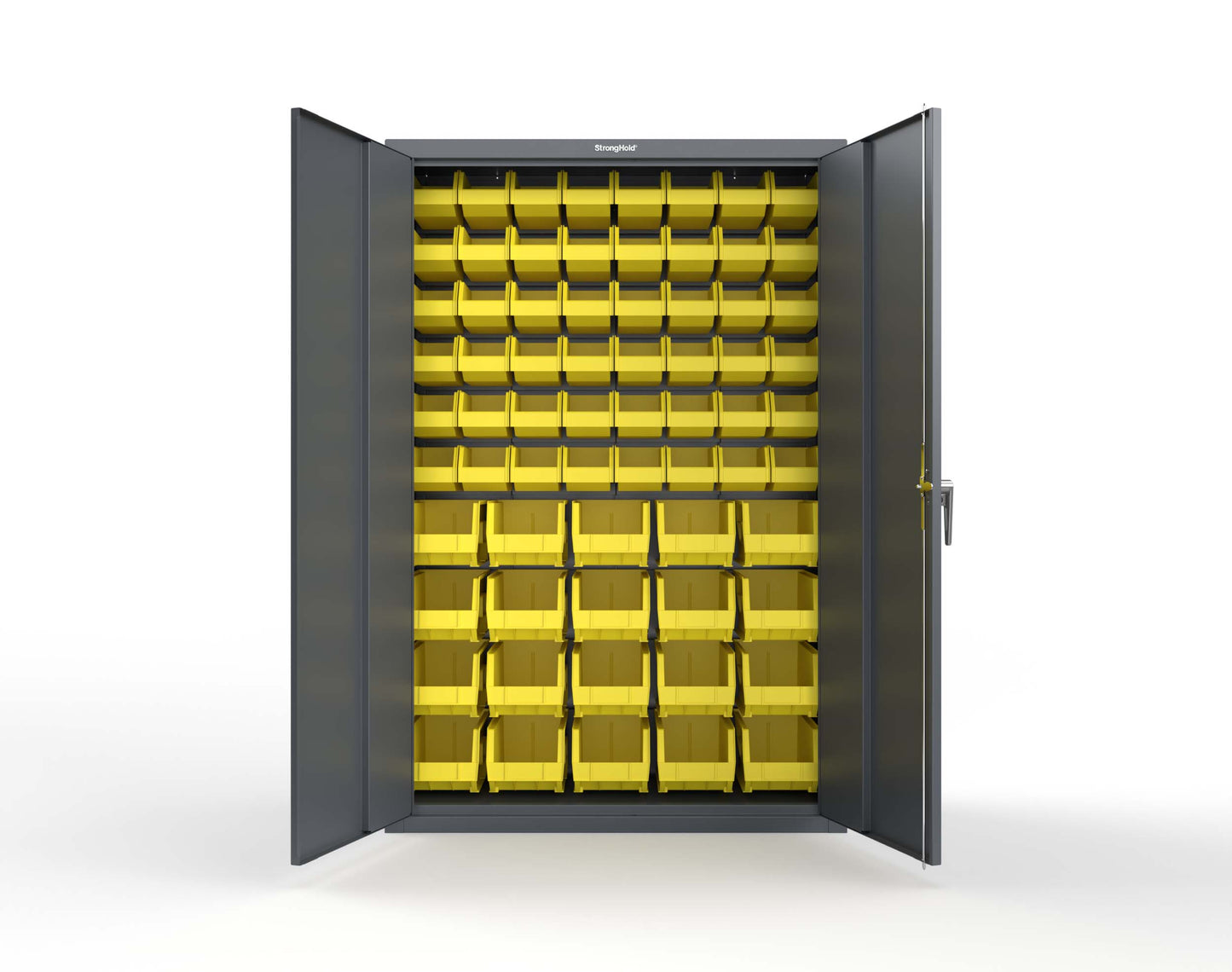Heavy Duty 18 GA Bin Storage Cabinet - 48 in. W x 18 in. D x 72 in. H - 46-BSC-180-P-7024