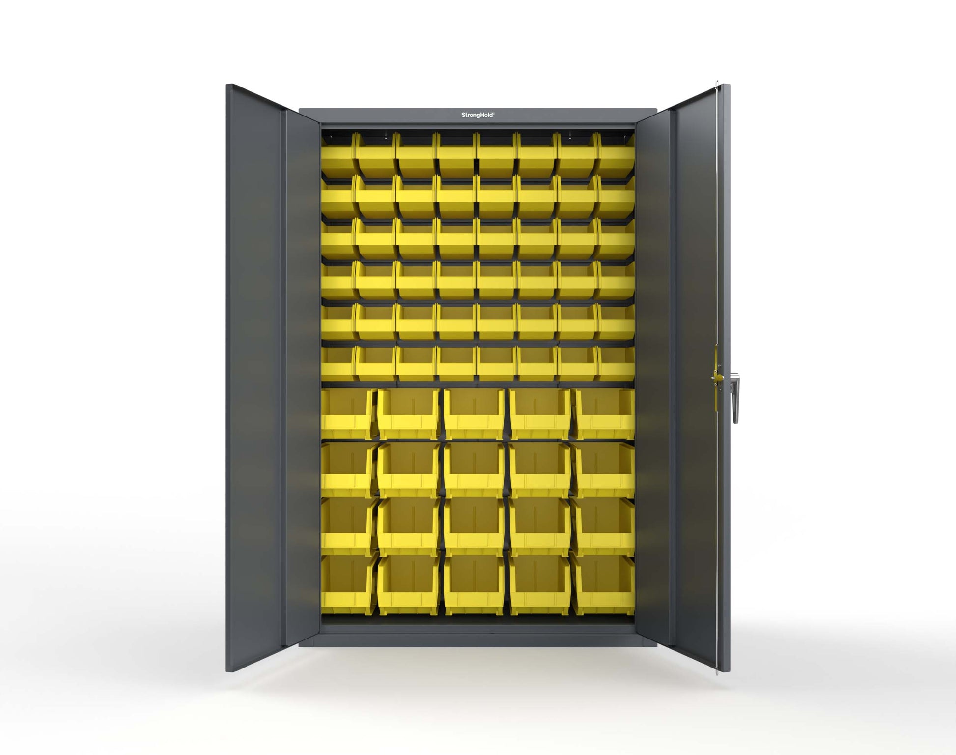 Heavy Duty 18 GA Bin Storage Cabinet - 48 in. W x 18 in. D x 72 in. H - 46-BSC-180-P-7024