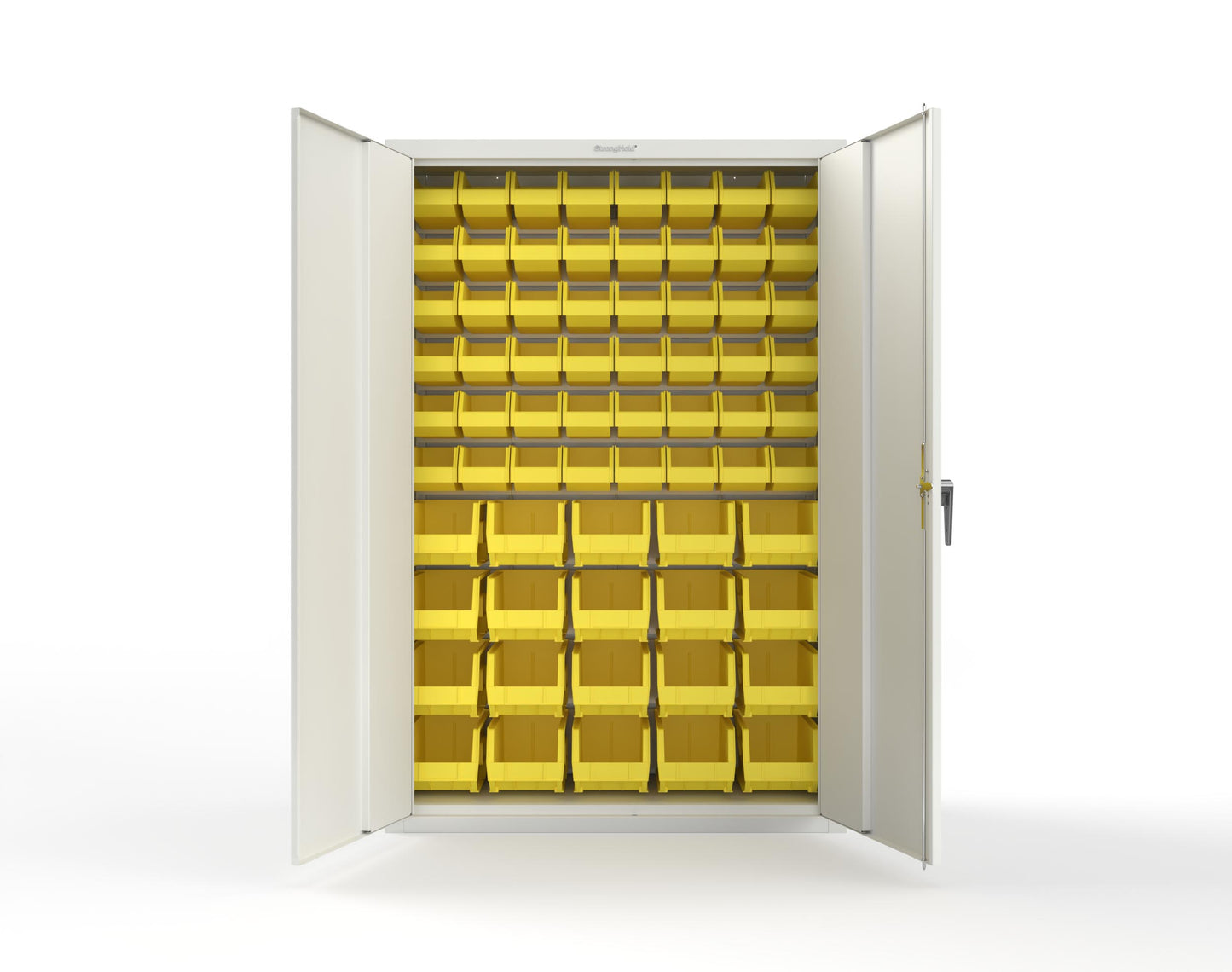 Heavy Duty 18 GA Bin Storage Cabinet - 48 in. W x 18 in. D x 72 in. H - 46-BSC-180-P-9003