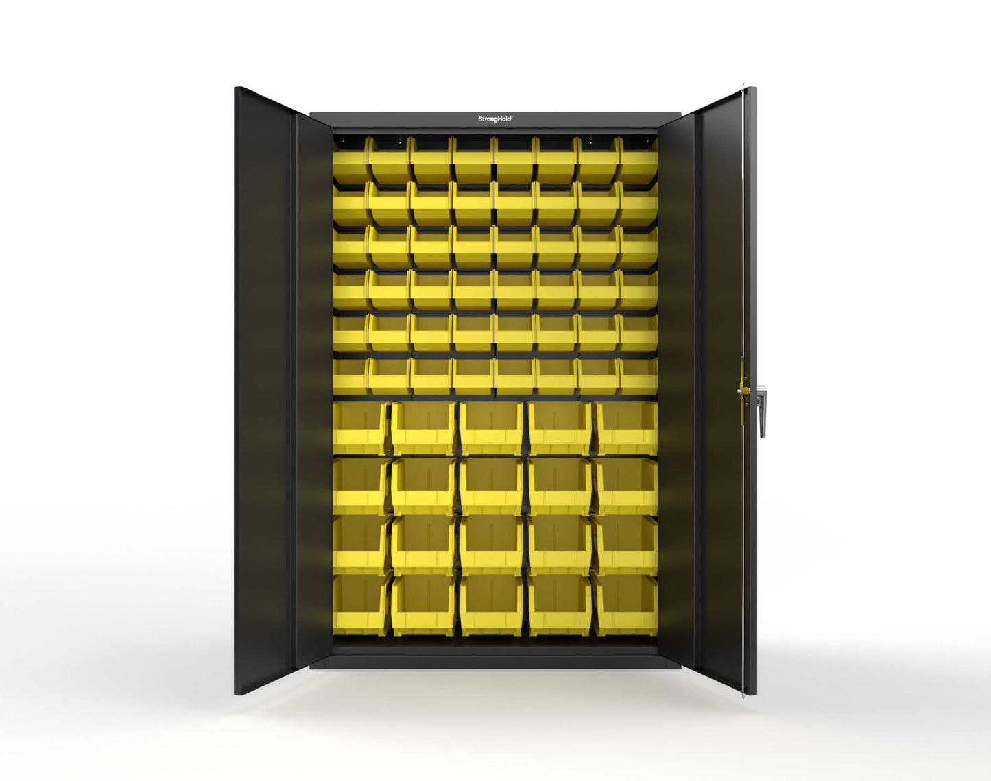 Heavy Duty 18 GA Bin Storage Cabinet - 48 in. W x 18 in. D x 72 in. H - 46-BSC-180-P-9005