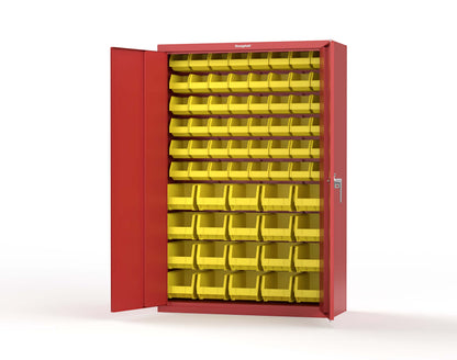 Heavy Duty 18 GA Bin Storage Cabinet - 48 in. W x 18 in. D x 72 in. H - 46-BSC-180-P-3001