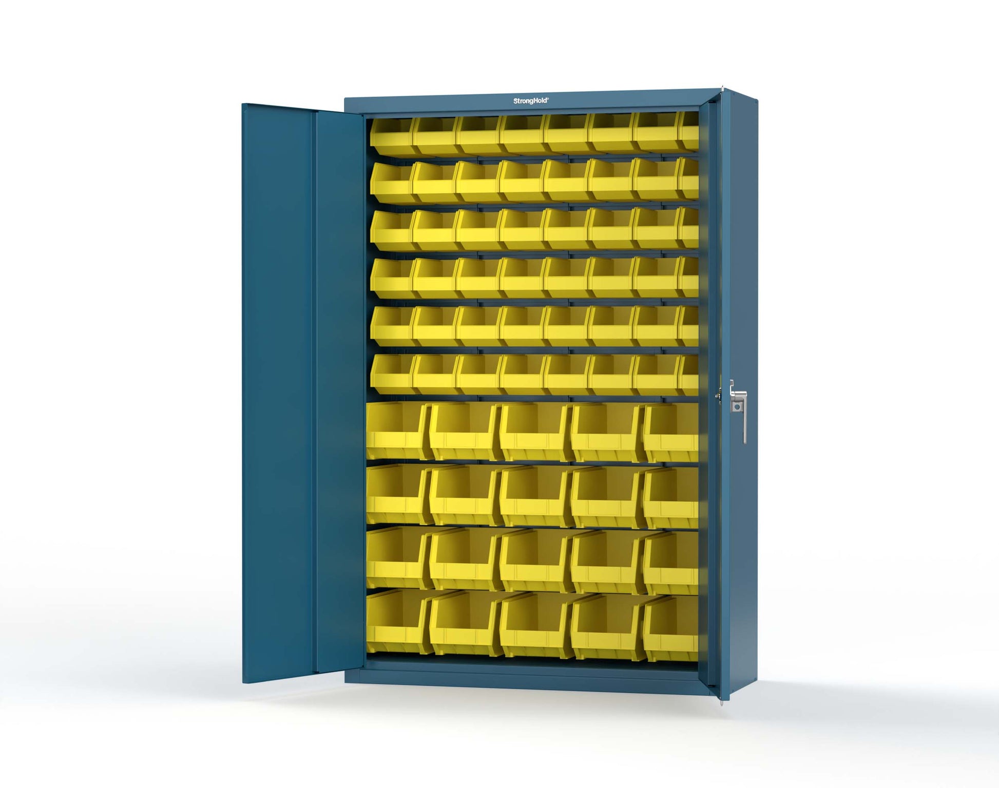 Heavy Duty 18 GA Bin Storage Cabinet - 48 in. W x 18 in. D x 72 in. H - 46-BSC-180-P-5001