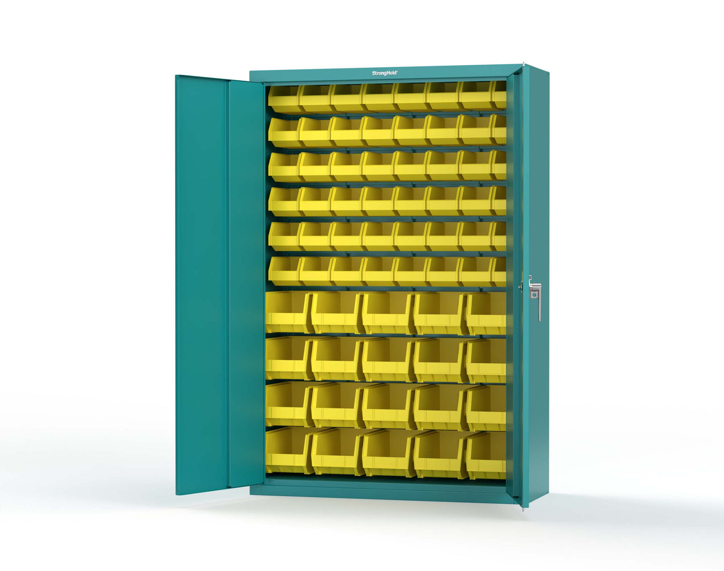 Heavy Duty 18 GA Bin Storage Cabinet - 48 in. W x 18 in. D x 72 in. H - 46-BSC-180-P-5021