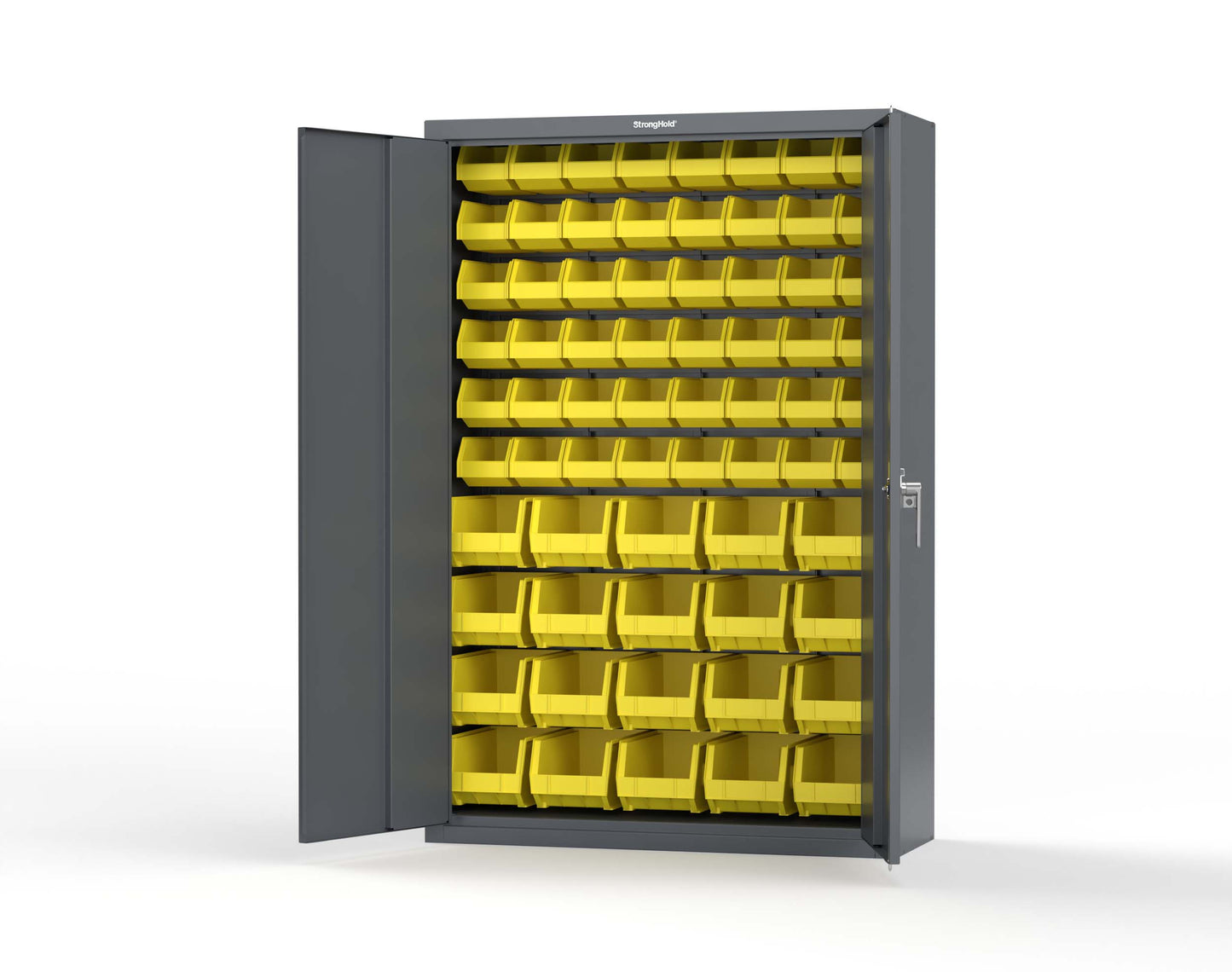 Heavy Duty 18 GA Bin Storage Cabinet - 48 in. W x 18 in. D x 72 in. H - 46-BSC-180-P-7024